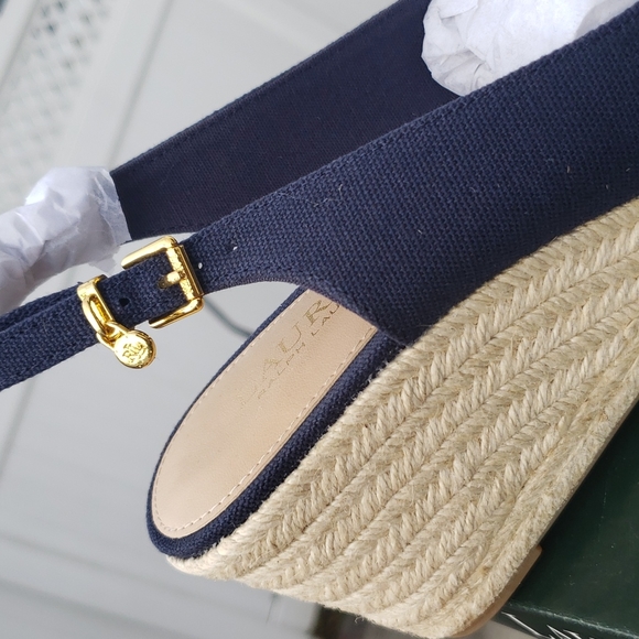 New Ralph Lauren blue wedges size 8 - Picture 2 of 9